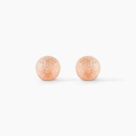 Boucles D'oreilles Puces Fidelia Boule Sablee Or Rose - Puces Femme | Marc Orian