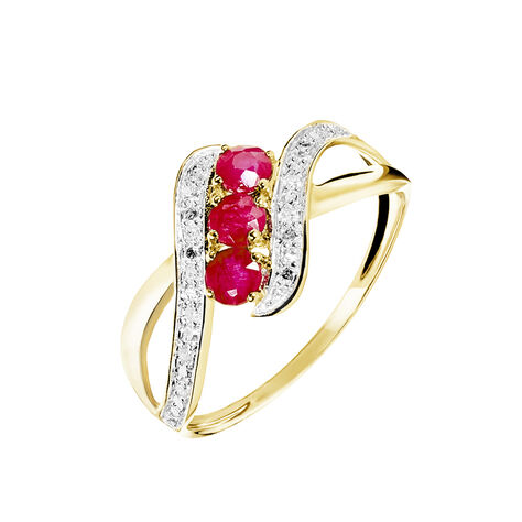 Bague Simma Or Jaune Diamant Et Rubis - Bagues Femme | Marc Orian