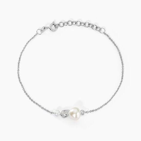 Bracelet Dua Argent Blanc Perle De Culture Oxyde De Zirconium - Bracelets chaînes Femme | Marc Orian