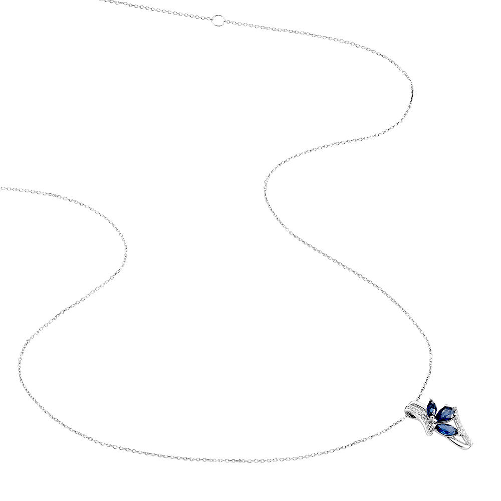 Collier Or Blanc Anae Saphir - Colliers avec pierres Femme | Marc Orian