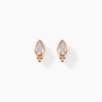 Boucles D'oreilles Puces Marika Plaqué Or Doré Oxyde De Zirconium