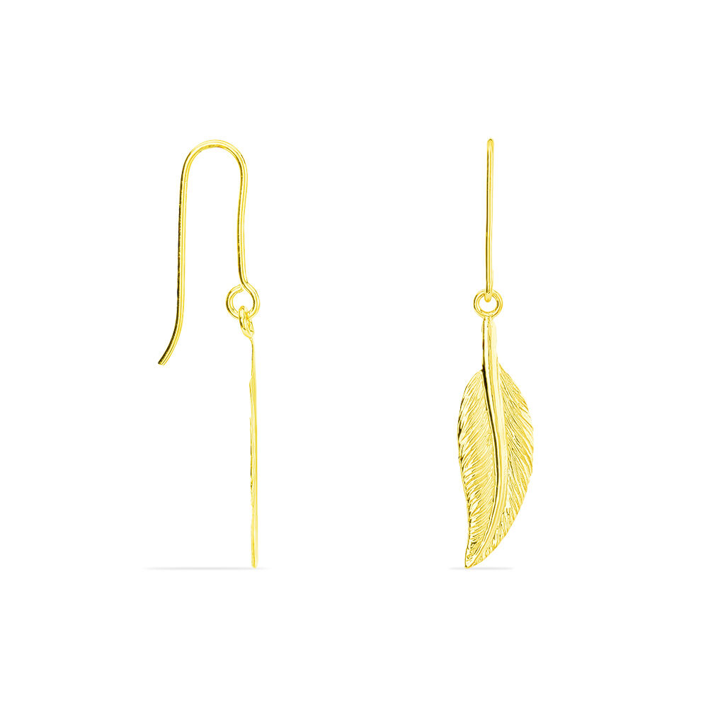 Boucles D'oreilles Pendantes Indian Nature Feuilles Or Jaune - Pendantes Femme | Marc Orian
