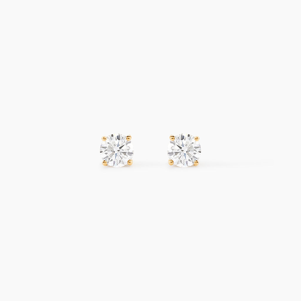Boucles D'oreilles Puces Or Jaune Diamants Synthetique - Boucles d'oreilles mariage Femme | Marc Orian