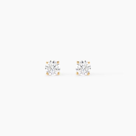 Boucles D'oreilles Puces Or Jaune Diamants Synthetique - Boucles d'oreilles mariage Femme | Marc Orian