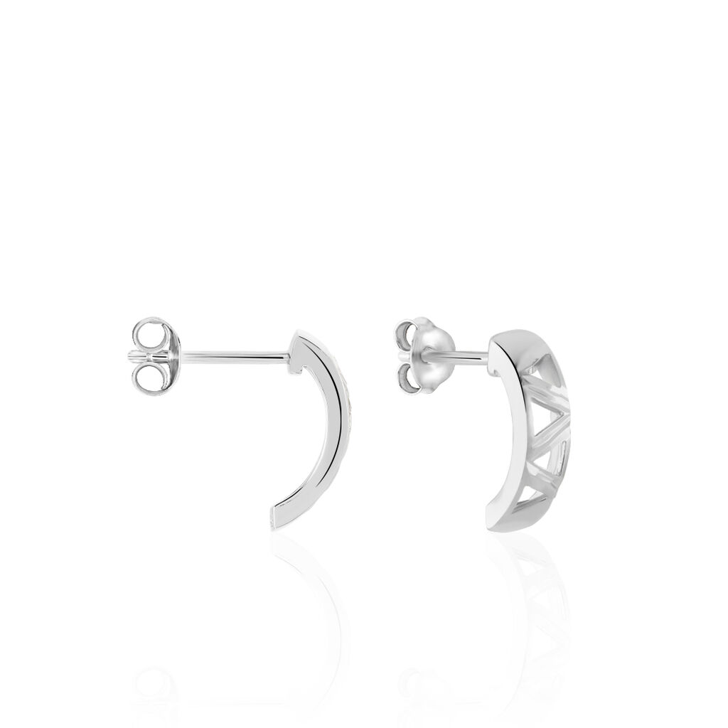 Cr&eacute;oles Clemence Argent Blanc - Cr&eacute;oles Femme | Marc Orian