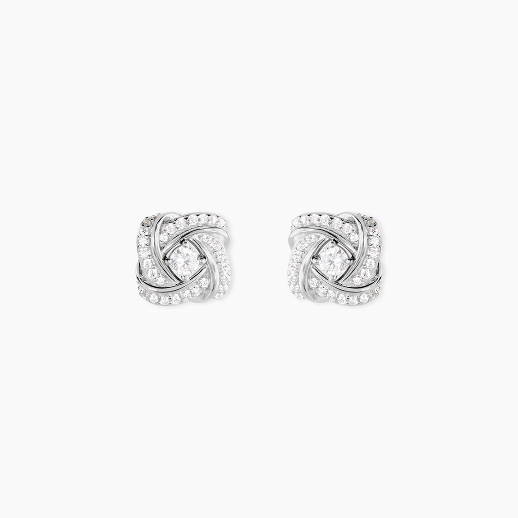 Boucles D'oreilles Puces Anasthase Argent Blanc Oxyde De Zirconium - Pendantes Femme | Marc Orian