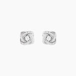 Boucles D'oreilles Puces Anasthase Argent Blanc Oxyde De Zirconium - Pendantes Femme | Marc Orian