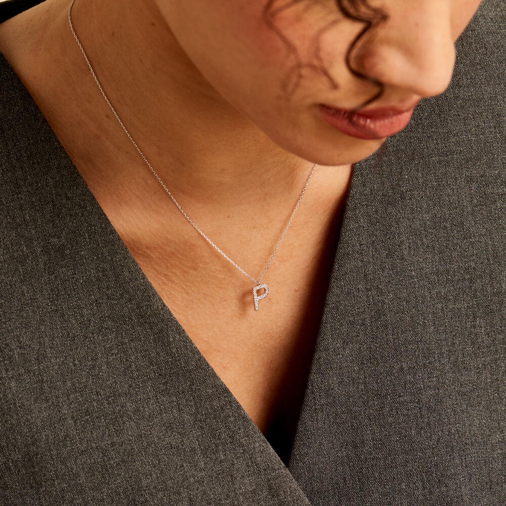Collier Oran Or Blanc Diamant - Colliers avec pierres Femme | Marc Orian