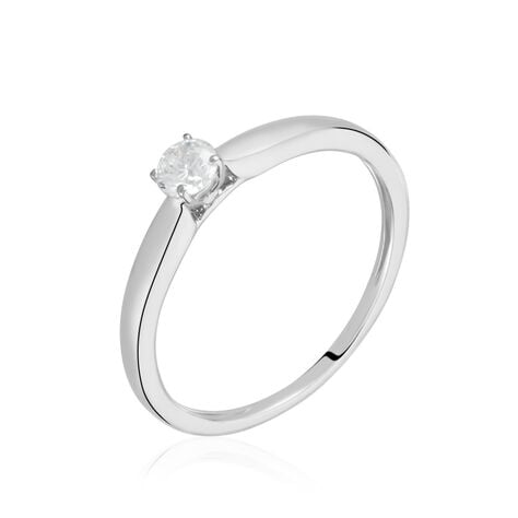 Bague Solitaire Or Blanc Flora Diamant - Solitaires Femme | Marc Orian