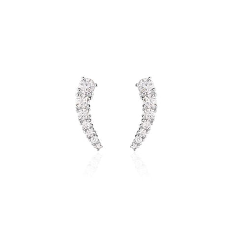 Boucles D'oreilles Grimpantes Aldrick Argent Blanc Oxyde De Zirconium - Piercings d'oreilles Femme | Marc Orian