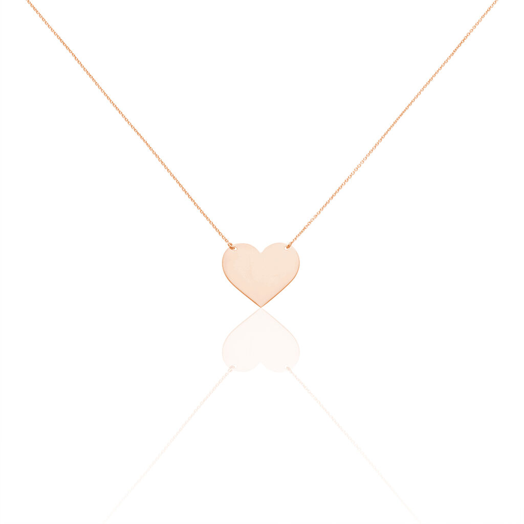 Collier Coeur Gravable Or Rose