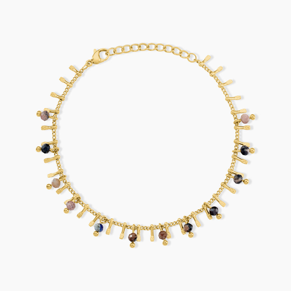 Bracelet Athena Acier Jaune Rhodochrosite - Bracelets chaînes Femme | Marc Orian