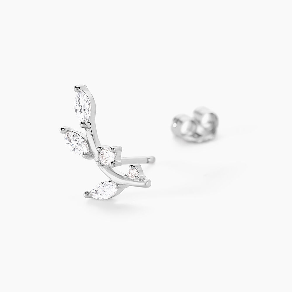 Boucles D'oreilles Puces Milda Argent Blanc Oxyde De Zirconium - Nouveautés Femme | Marc Orian