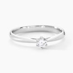 Bague Solitaire Veronika Or Blanc Diamant - Parures de mariage Femme | Marc Orian