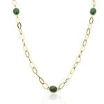 Collier Julyan Acier Dor&eacute; Malachite - Colliers avec pierres Femme | Marc Orian
