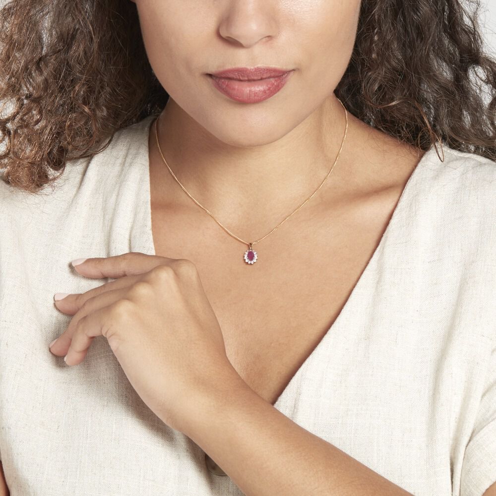 Pendentif Or Jaune Rubis Diamants - Pendentifs Femme | Marc Orian