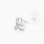 Boucles D'oreilles Puces Volute Or Blanc Diamant - Puces Femme | Marc Orian
