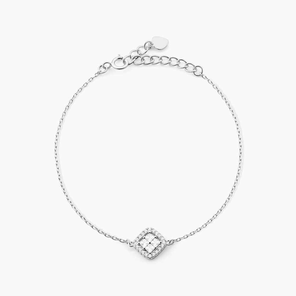 Bracelet Argent Blanc Justina Oxyde De Zirconium - Bracelets chaînes Femme | Marc Orian