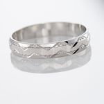 Alliance Clotilde Ruban Plat Or Blanc - Alliances duo Unisex | Marc Orian