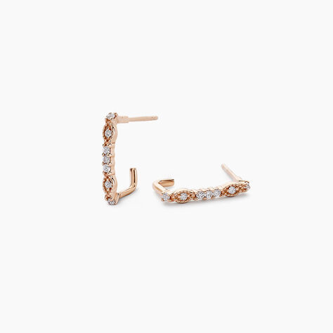 Créoles Eugenie Argent Rose Oxyde De Zirconium - Créoles Femme | Marc Orian