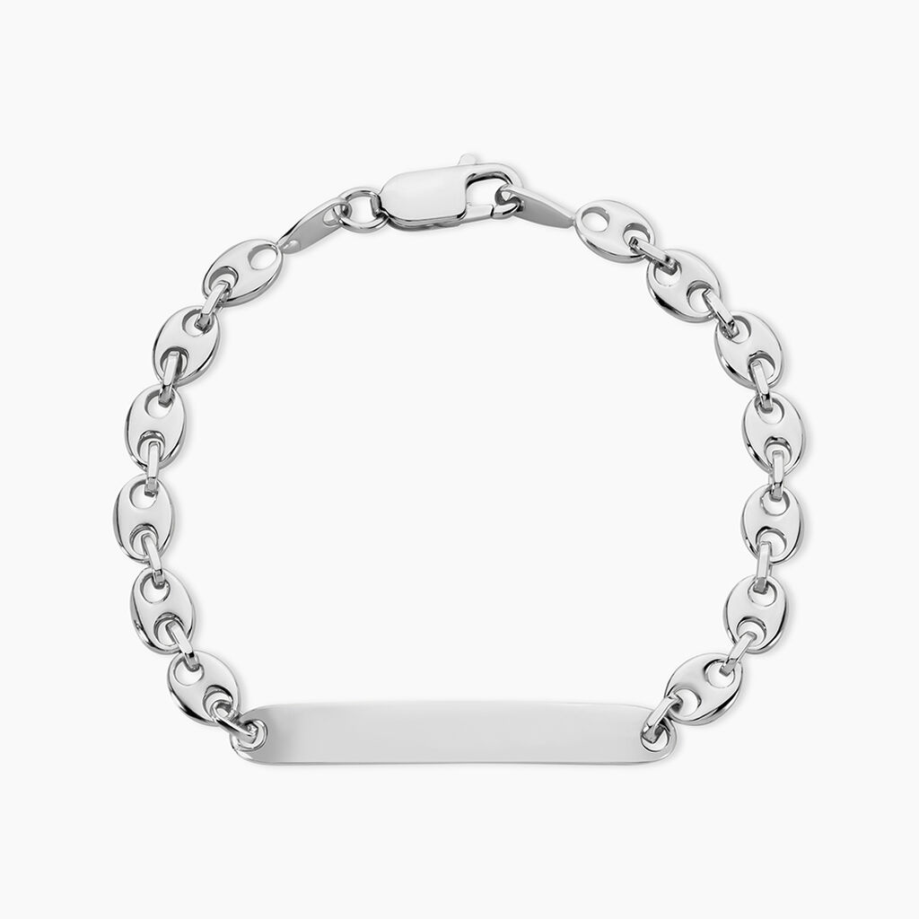 Bracelet Identit&eacute; Carrus Argent Blanc - Gourmettes Femme | Marc Orian
