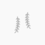 Boucles D'oreilles Grimpantes Folia Argent Blanc - Piercings d'oreilles Femme | Marc Orian