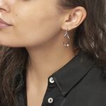 Boucles D'oreilles Pendantes Twisty Argent Blanc - Pendantes Femme | Marc Orian