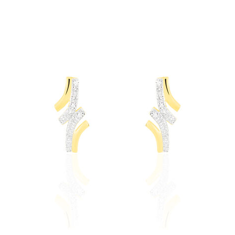 Boucles D'oreilles Puces Or Jaune Diamant - Boucles d'oreilles pierres précieuses Femme | Marc Orian