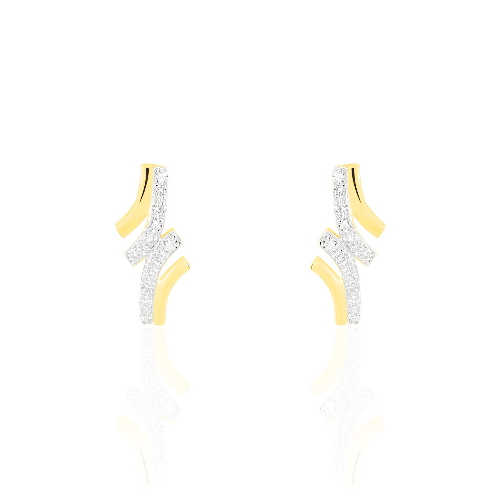 Boucles D'oreilles Puces Or Jaune Diamant - Boucles d'oreilles pierres précieuses Femme | Marc Orian