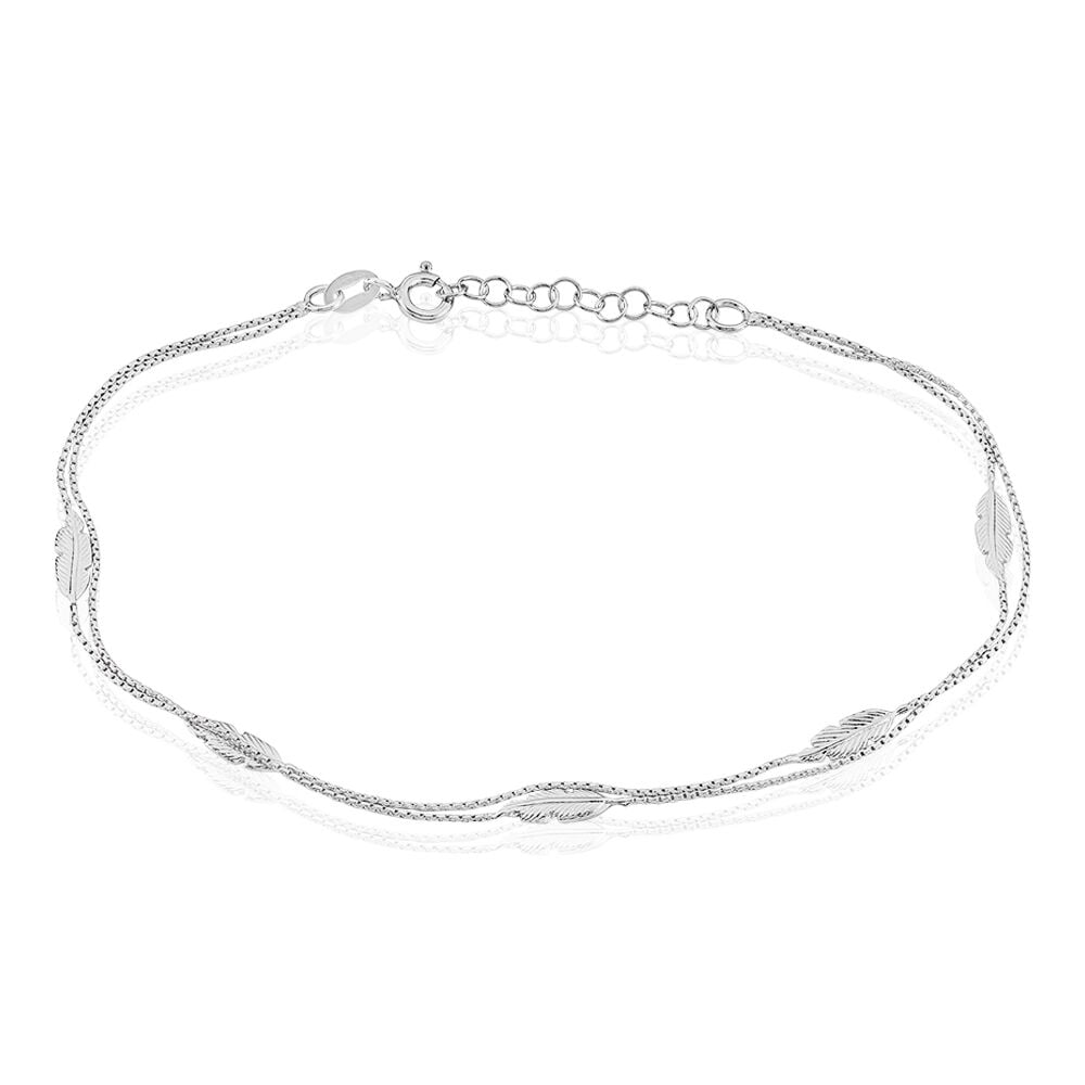 Chaîne De Cheville Hannen Argent Blanc - Chaines de cheville Femme | Marc Orian
