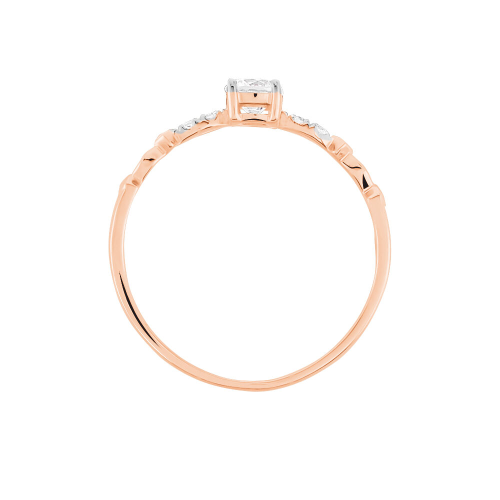 Bague Norhen Or Rose Oxyde De Zirconium - Solitaires Femme | Marc Orian
