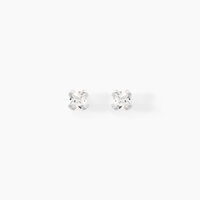 Boucles D'oreilles Puces Or Blanc Doreen Oxydes De Zirconium