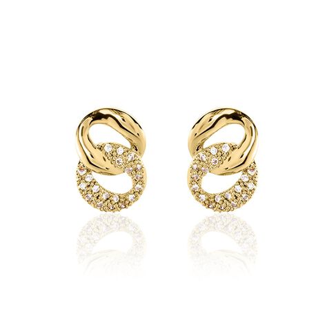 Boucles D'oreilles Puces Plaqué Or Jaune Amato Oxydes De Zirconium - Puces Femme | Marc Orian