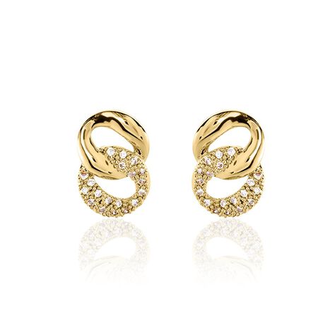 Boucles D'oreilles Puces Plaqué Or Jaune Amato Oxydes De Zirconium - Clous d'oreilles Femme | Marc Orian