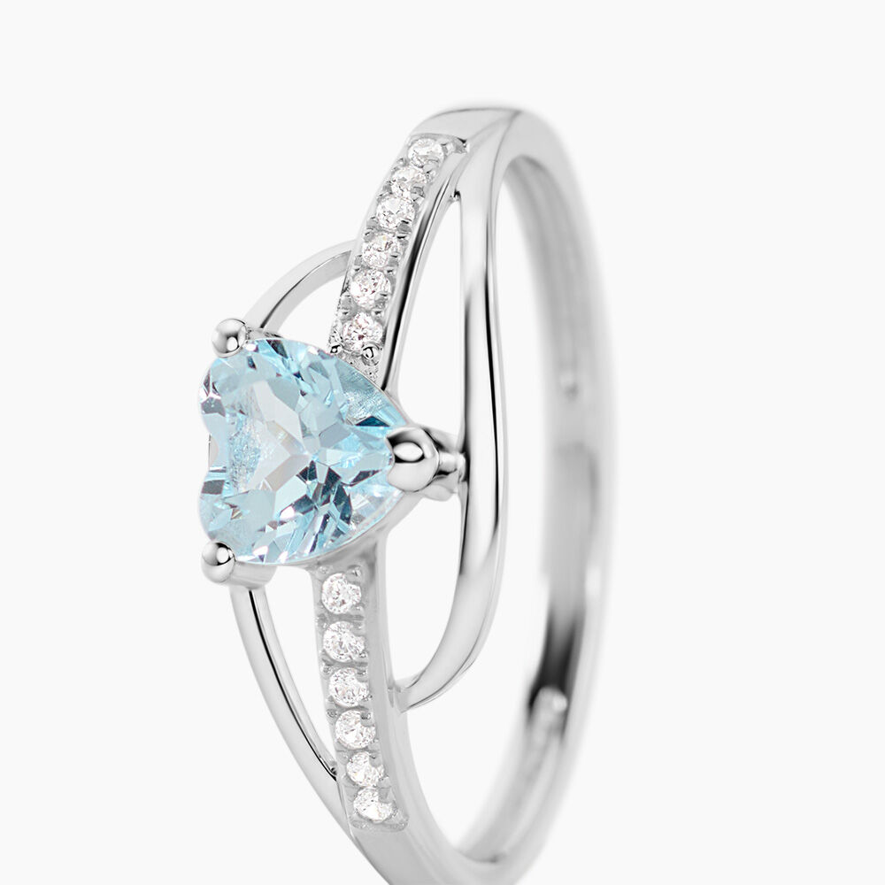 Bague Silucia Or Blanc Topaze Et Oxyde De Zirconium - Bagues pierres fines Femme | Marc Orian