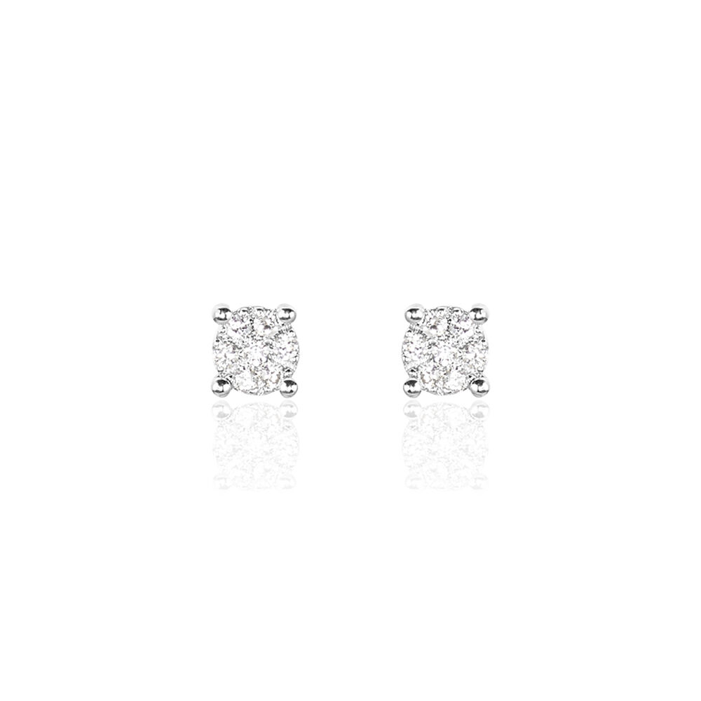 Boucles D'oreilles Puces Kate Or Blanc Diamant - Boucles d'oreilles mariage Femme | Marc Orian