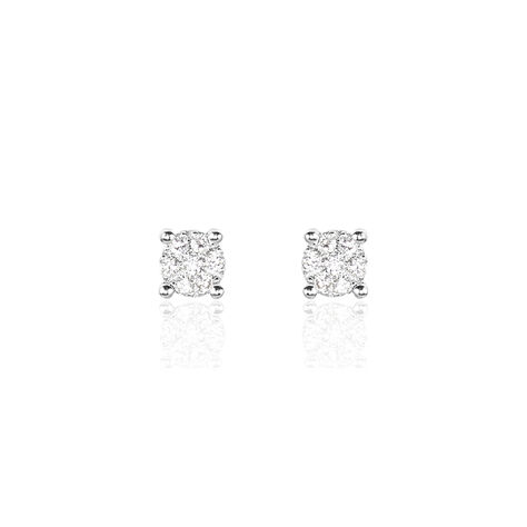 Boucles D'oreilles Puces Kate Or Blanc Diamant - Boucles d'oreilles mariage Femme | Marc Orian