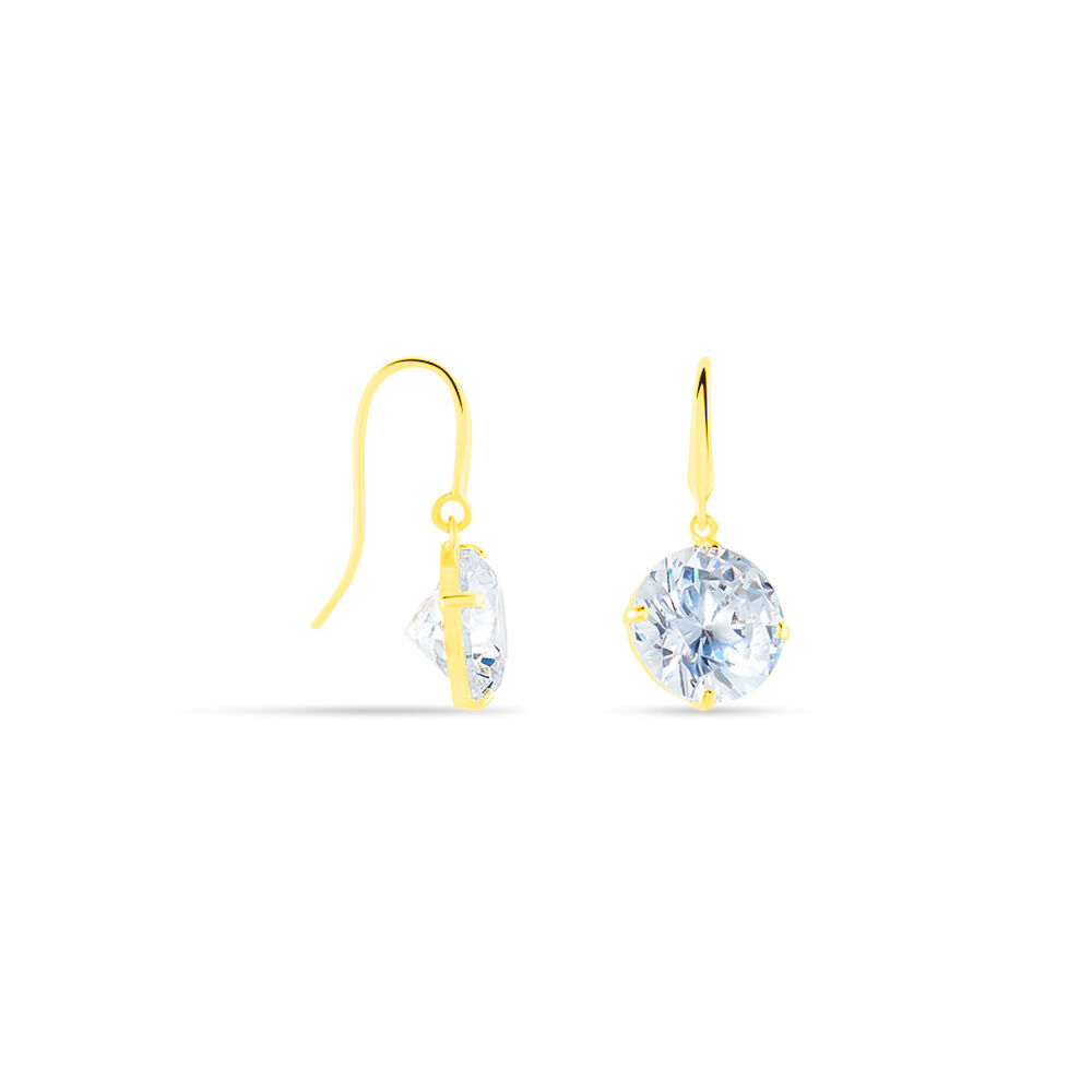 Boucles D'oreilles Pendantes Oxyde Rond Or Jaune Oxyde De Zirconium - Pendantes Femme | Marc Orian