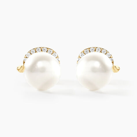Boucles D'oreilles Puces Lucinda Or Jaune Perle De Culture - Boucles d'oreilles mariage Femme | Marc Orian