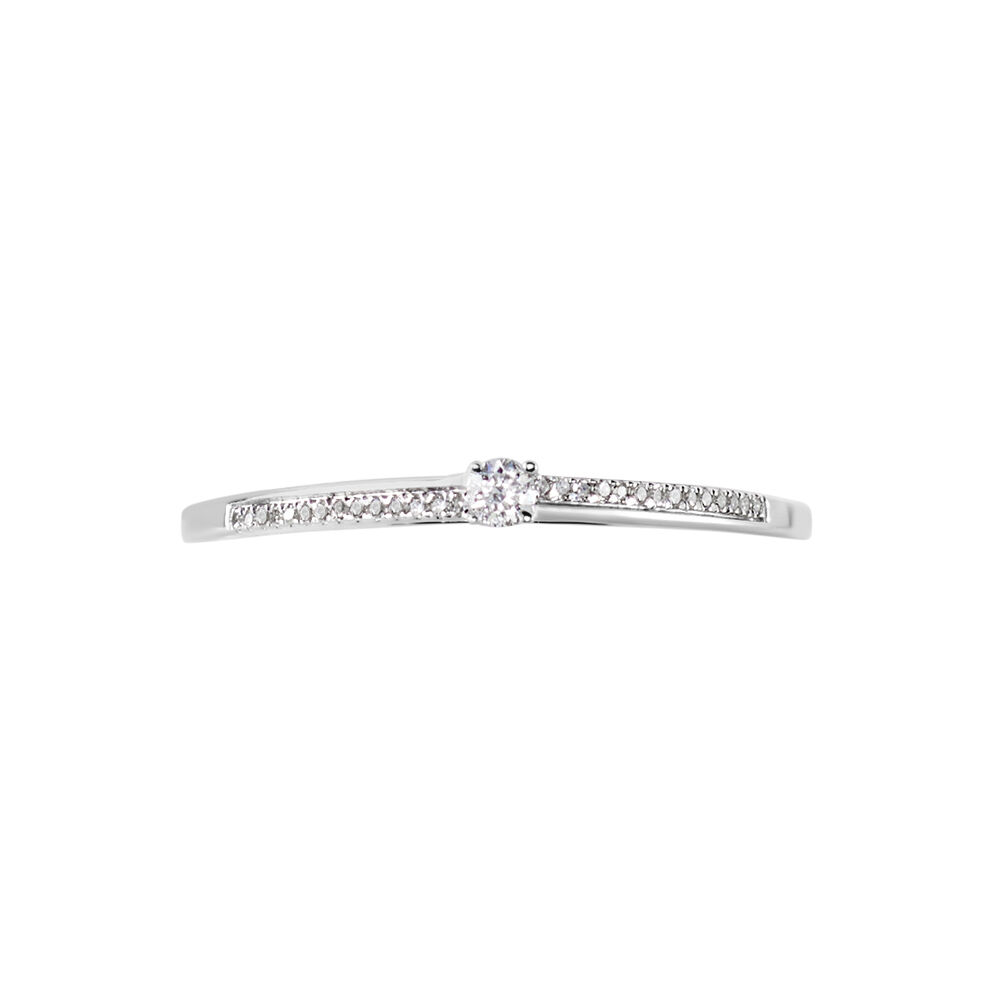 Bague Solitaire Alexandra Or Blanc Diamant - Parures de mariage Femme | Marc Orian