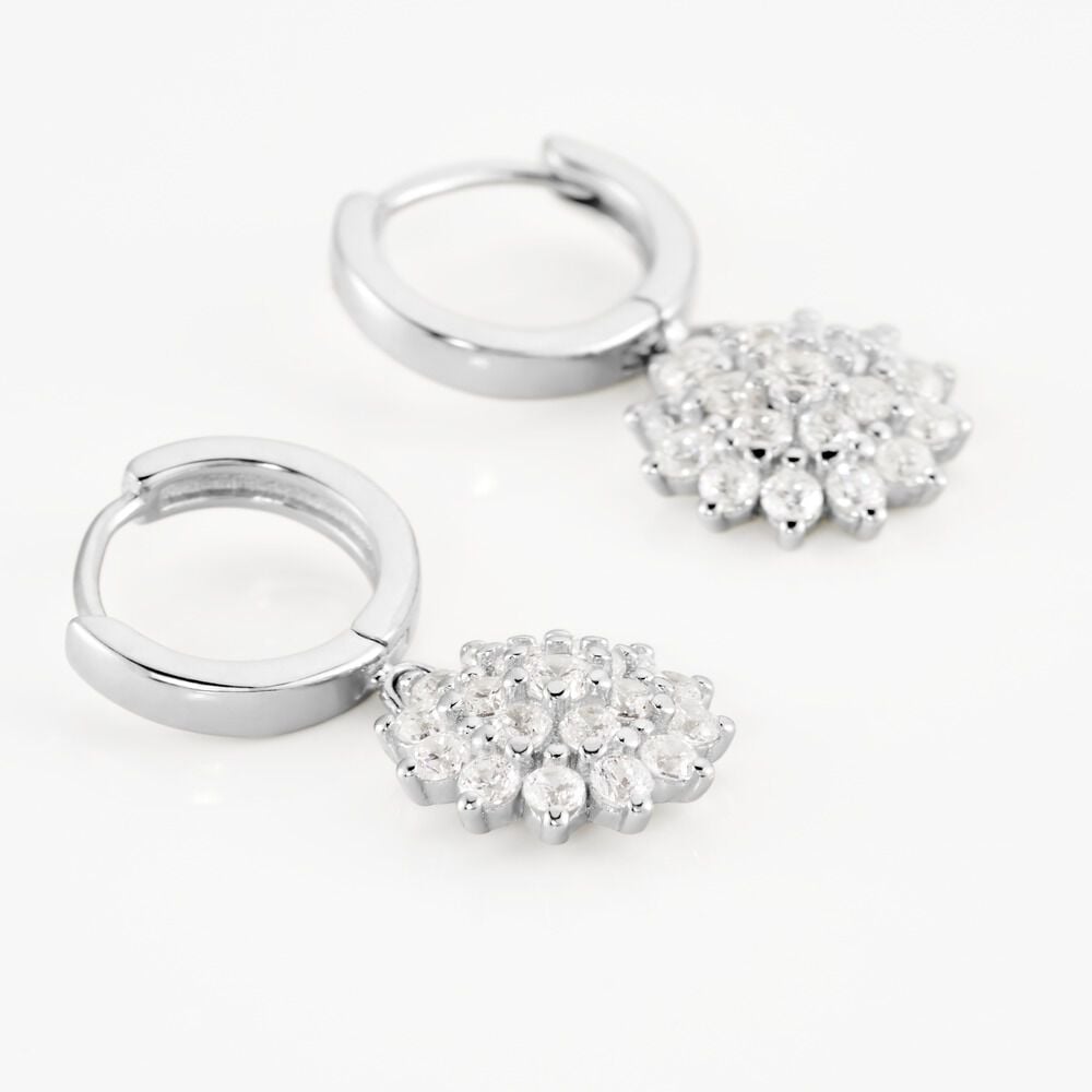 Créoles Argent Blanc Maximille Oxydes De Zirconium - Créoles Femme | Marc Orian
