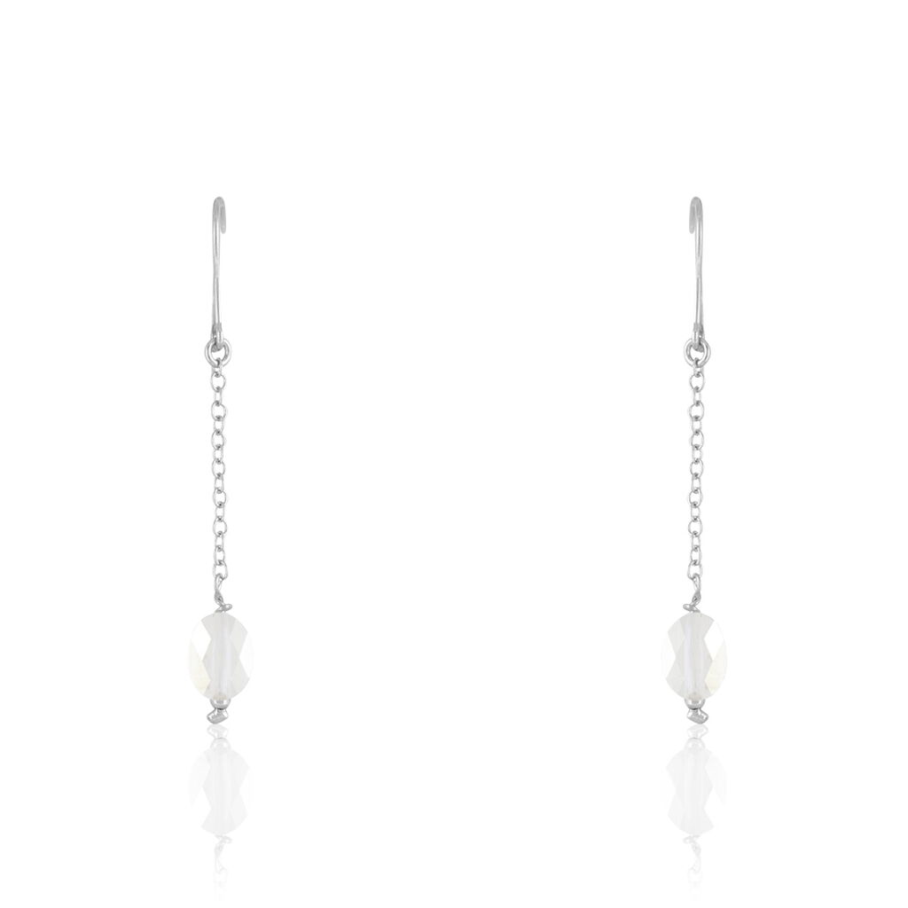 Boucles D'oreilles Pendantes Franz Argent Blanc Cristaux De Swarovski - Pendantes Femme | Marc Orian