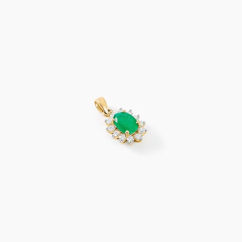 Pendentif Or Jaune Emeraude Diamants - Pendentifs Femme | Marc Orian