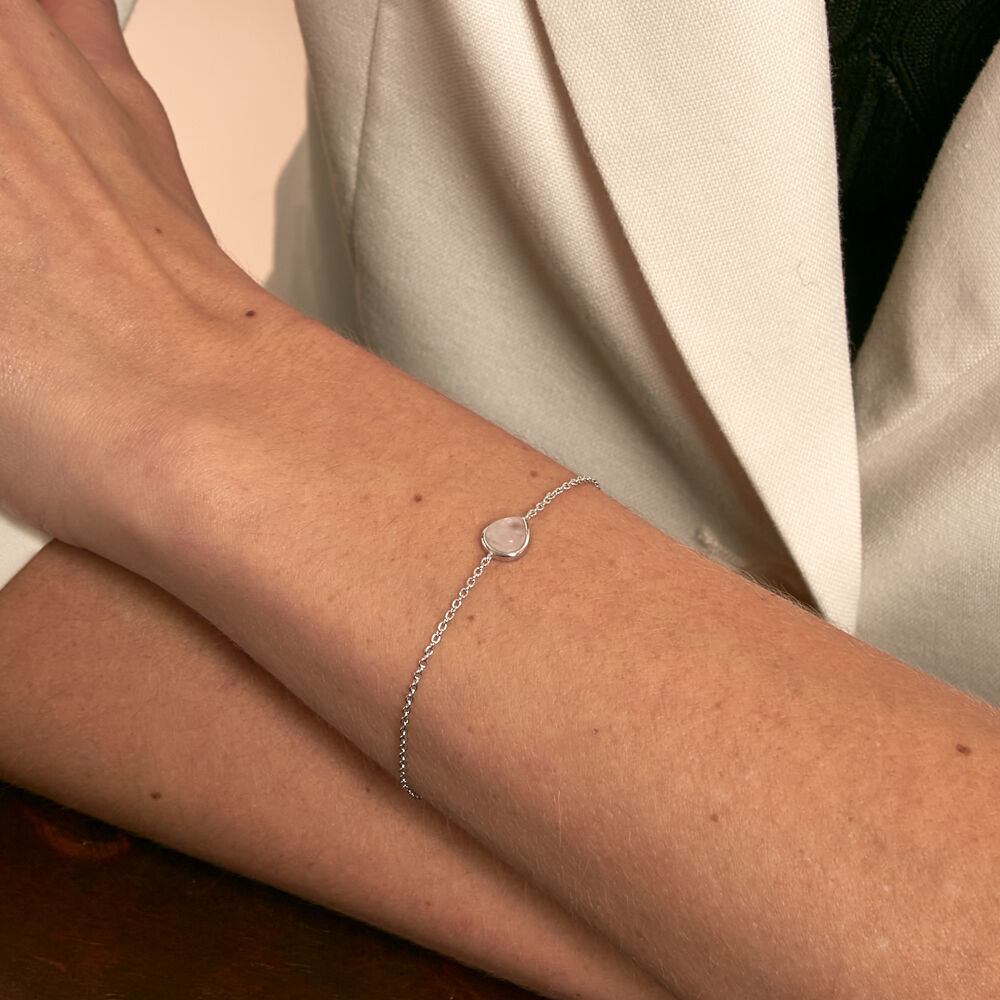 Bracelet Tao Argent Blanc Quartz - Bracelets chaînes Femme | Marc Orian