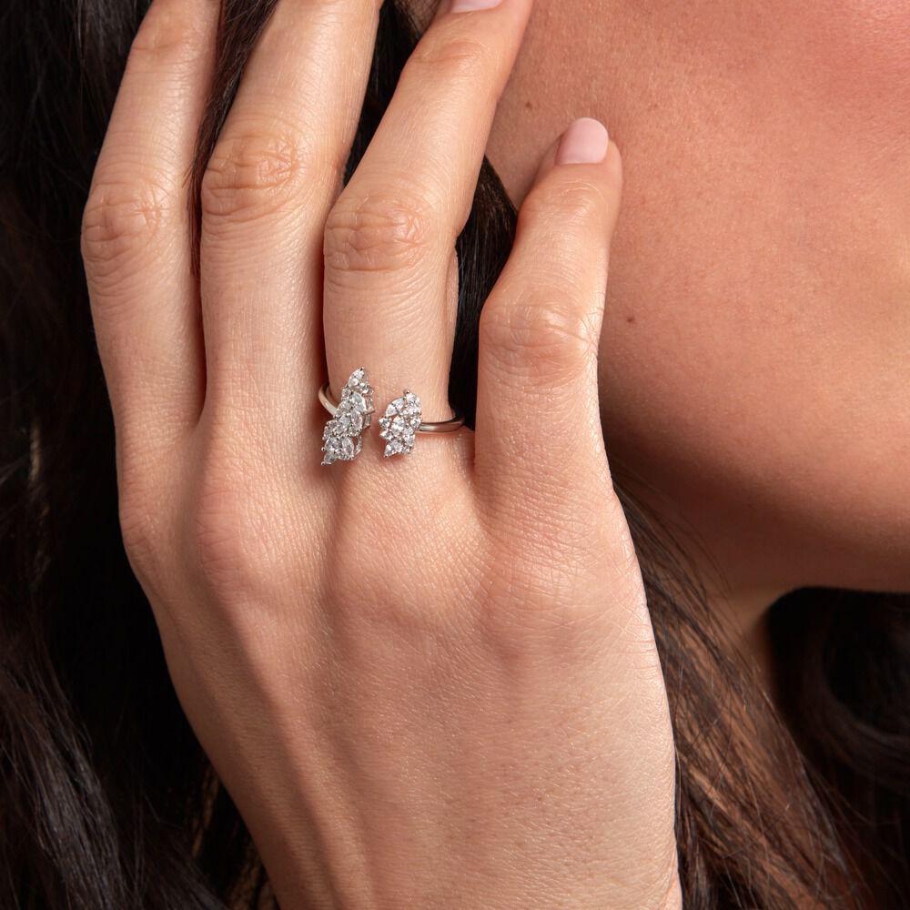 Bague Précieux Flocon Argent Blanc Oxyde De Zirconium - Bagues avec pierre Femme | Marc Orian