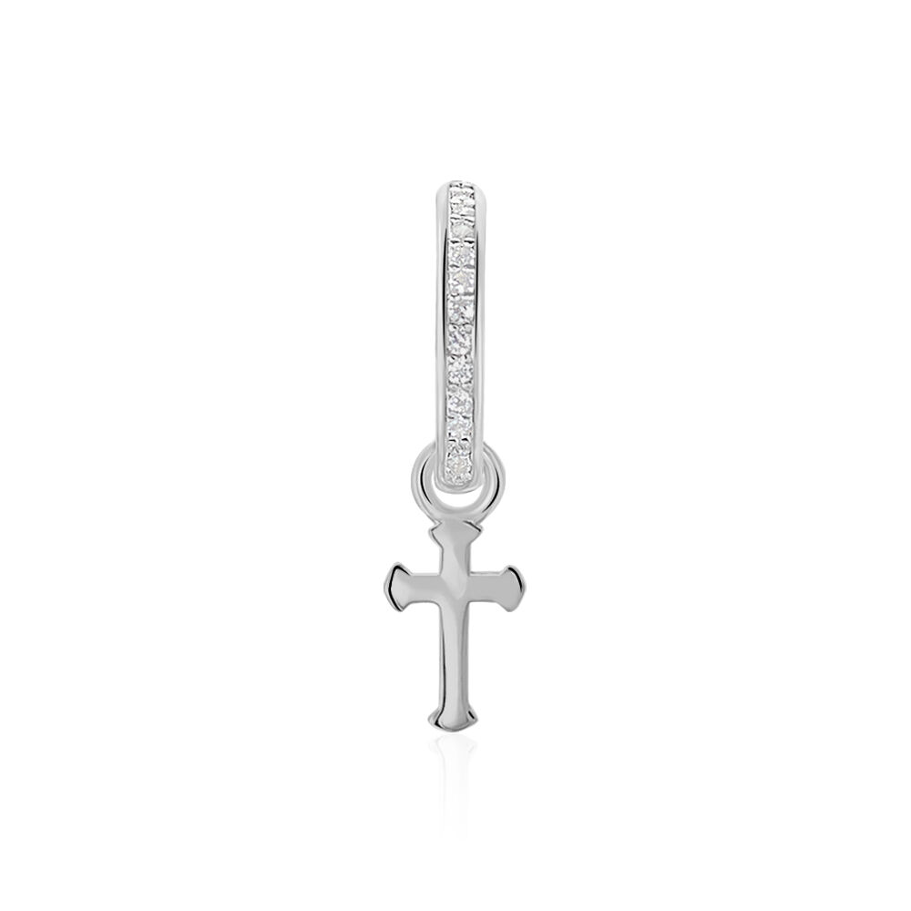 Créole Unitaire Ancelin Rondes Argent Blanc Oxyde De Zirconium - Piercings d'oreilles Femme | Marc Orian