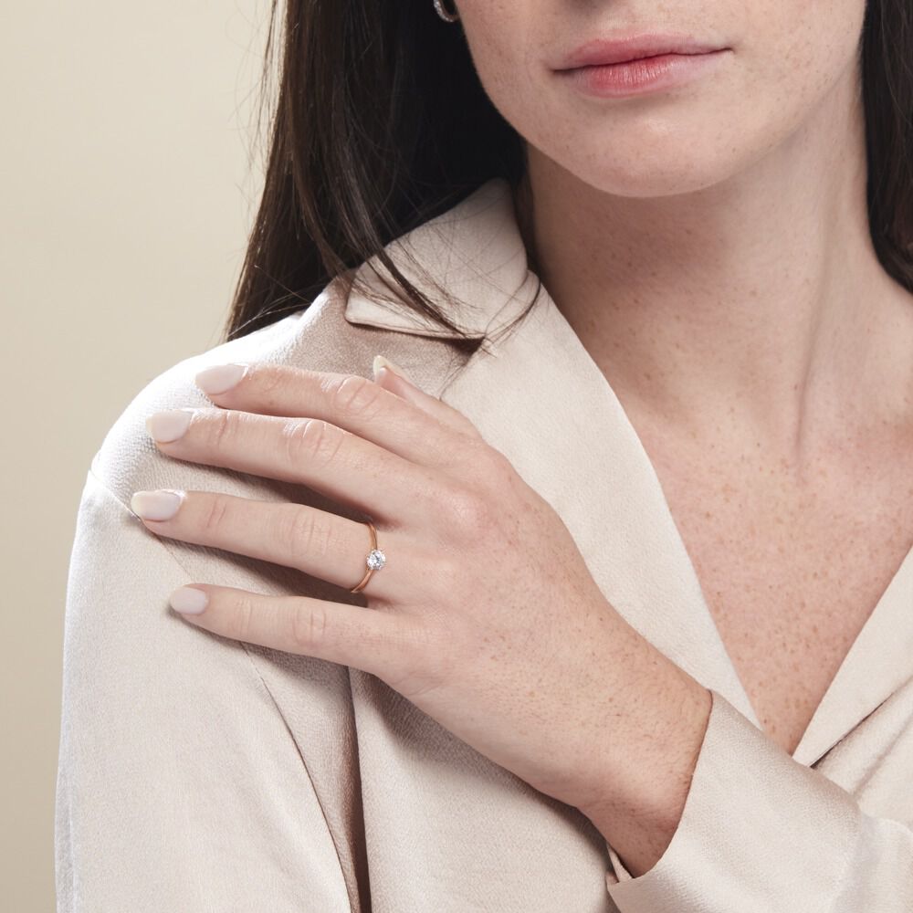 Bague Solitaire Plaqué Or Jaune Eulia Oxyde De Zirconium - Solitaires Femme | Marc Orian