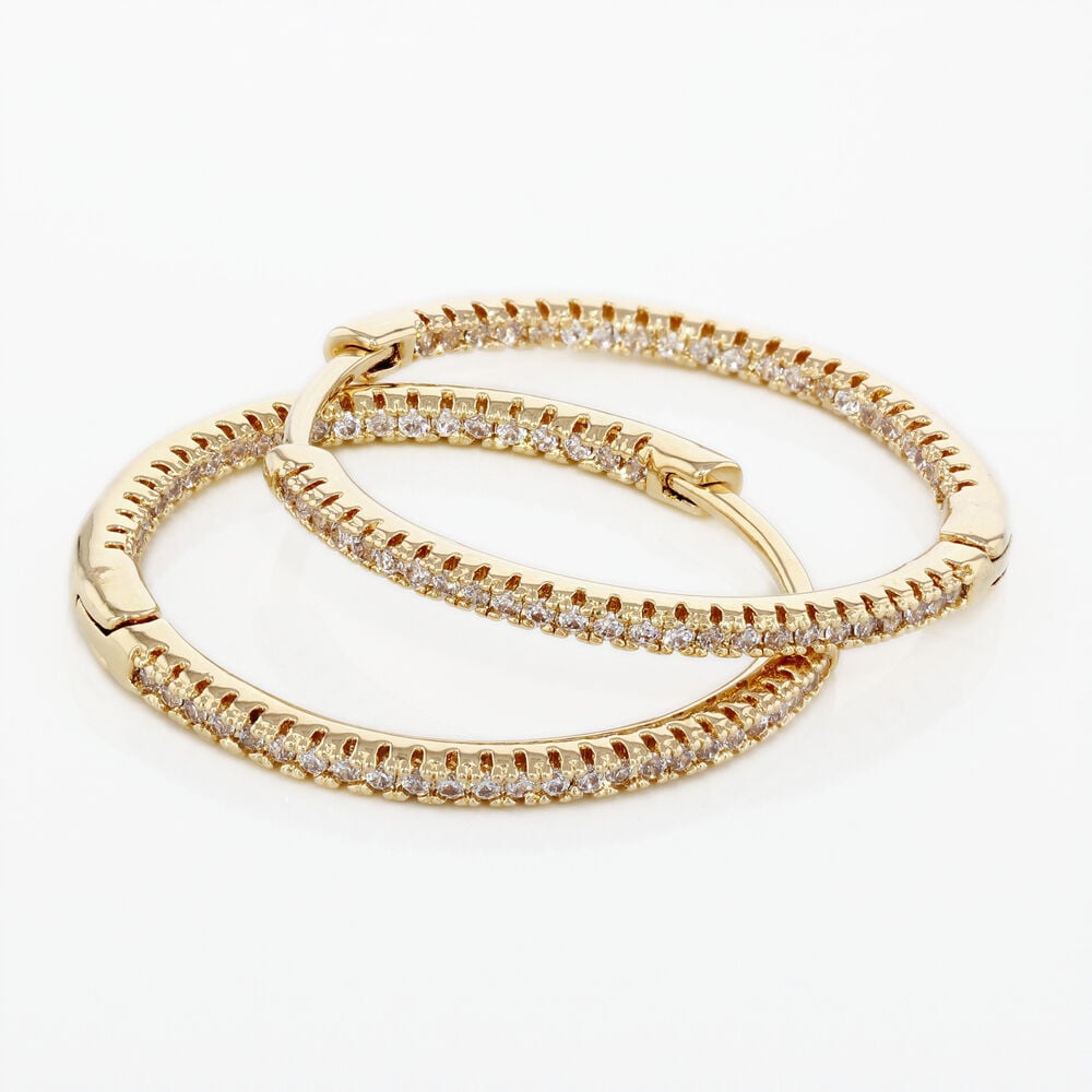 Créoles Karolina Rondes Plaqué Or Jaune Oxyde De Zirconium - Créoles Femme | Marc Orian