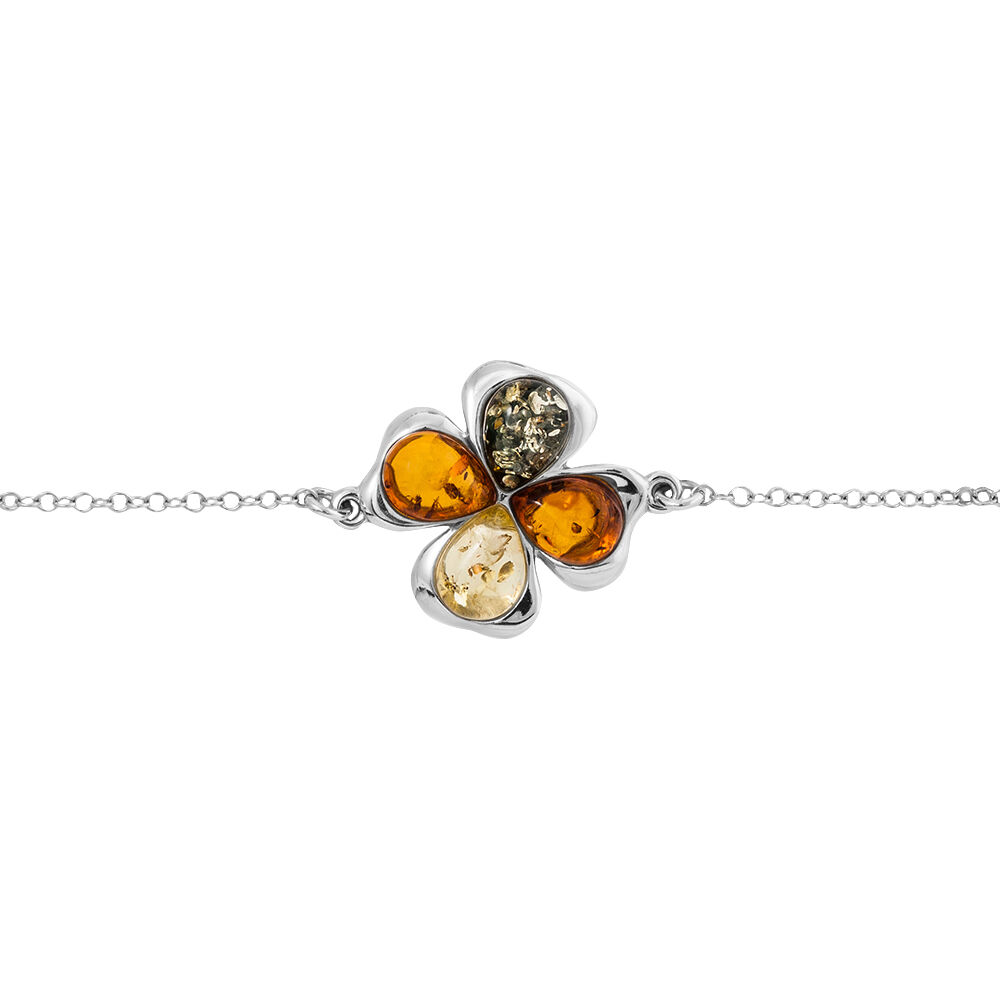 Bracelet Oviya Argent Blanc Ambre - Bracelets chaînes Femme | Marc Orian