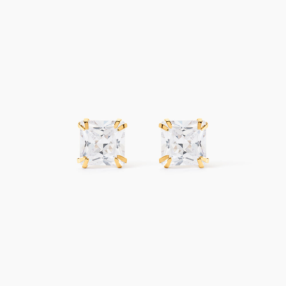 Boucles D'oreilles Puces Or Jaune Doreen Oxydes De Zirconium - Puces Famille | Marc Orian